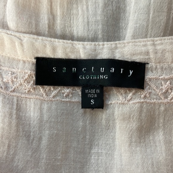 Sanctuary Patel Pink Cotton Embroidered Peasant Blouse Size Small - Picture 7 of 8